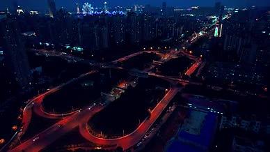 航拍南昌丰和立交城市夜景交通车流视频的预览图